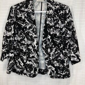 Coldwater Creek Black & White Abstract Print Blazer
